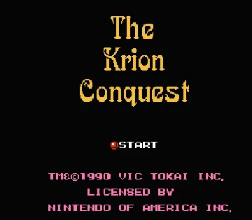 Krion Conquest, The (USA) screen shot title